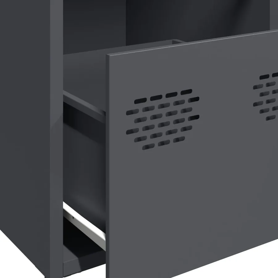 Buffet anthracite 68x39x73,5 cm acier laminé à froid - 9