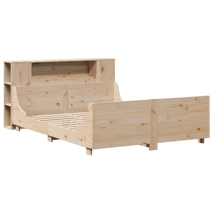 Cadre de lit sans matelas 135x190 cm bois de pin massif - 3
