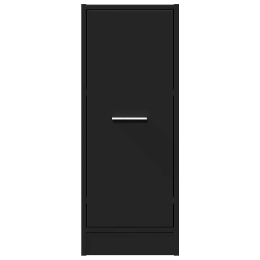 Armoire d'apothicaire noir 30x41x77,5 cm bois d'ingénierie - 5