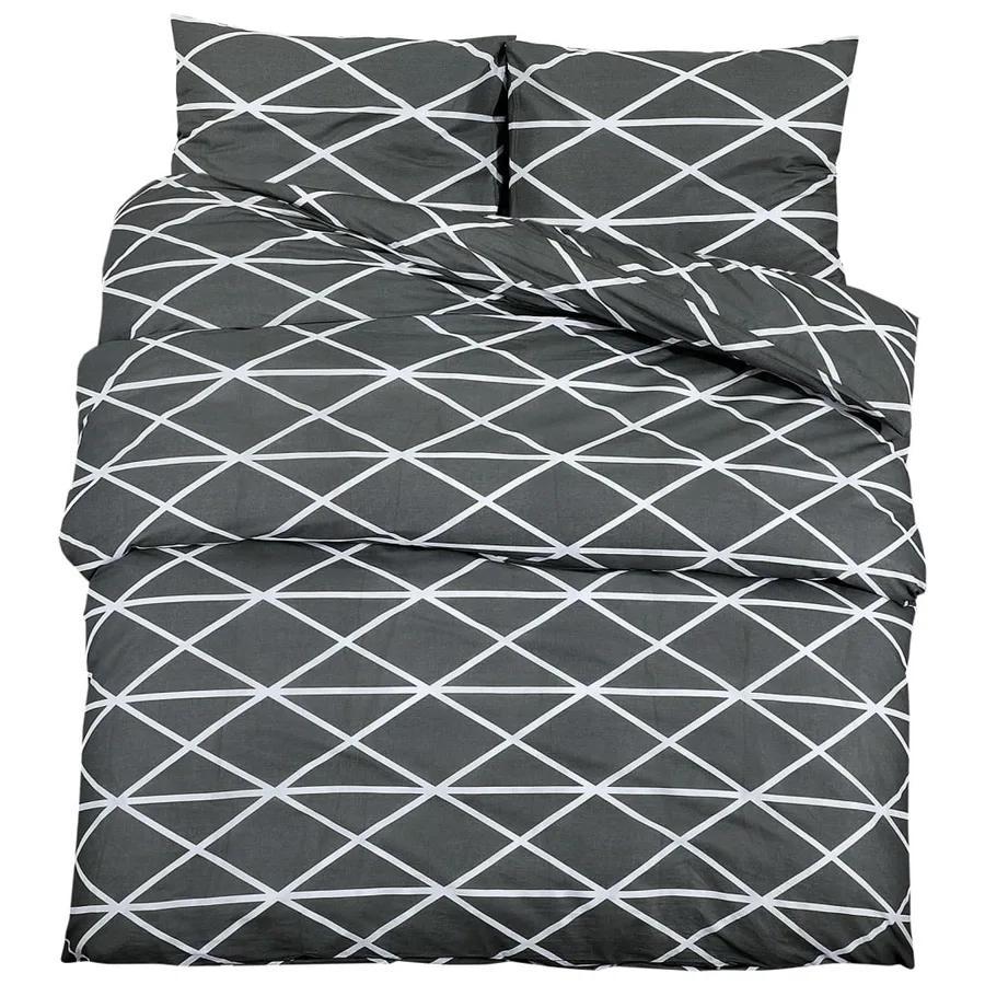Ensemble de housse de couette Gris 240x220 cm Coton - 2