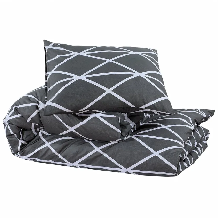 Ensemble de housse de couette Gris 240x220 cm Coton - 3