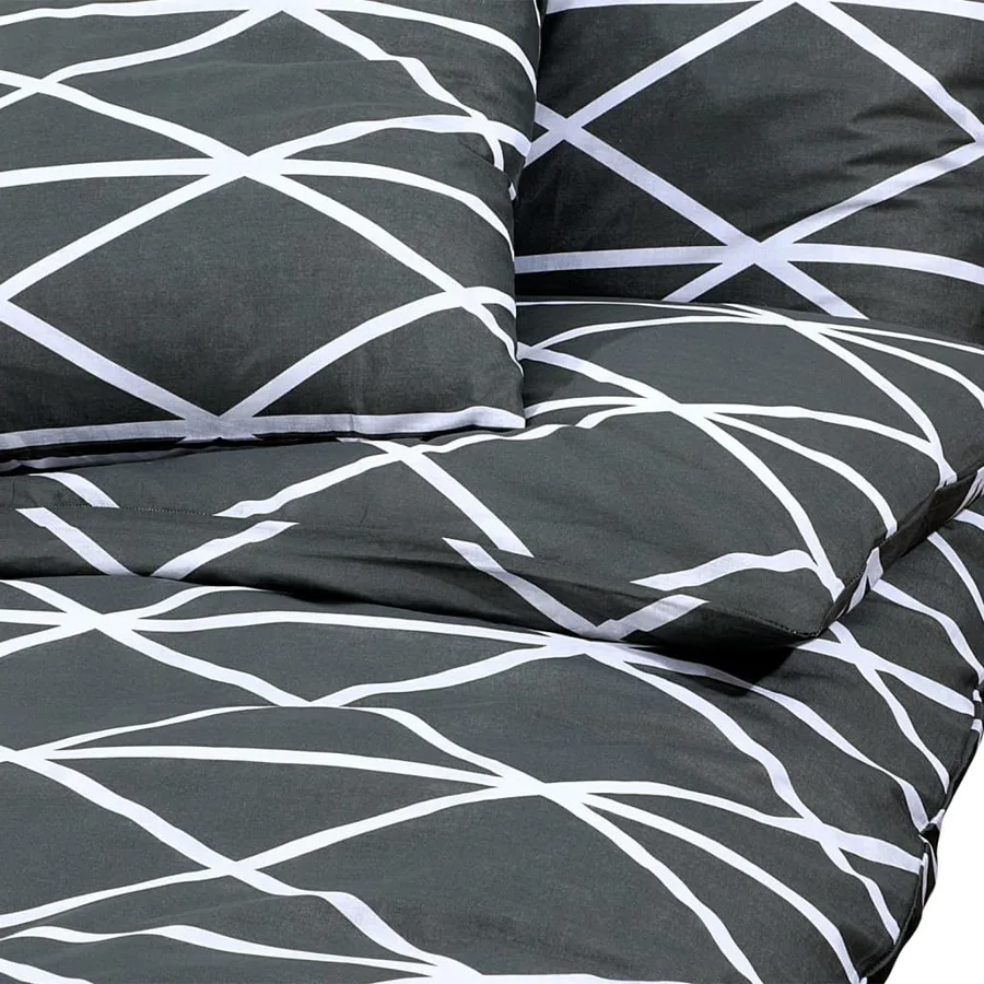 Ensemble de housse de couette Gris 240x220 cm Coton - 4