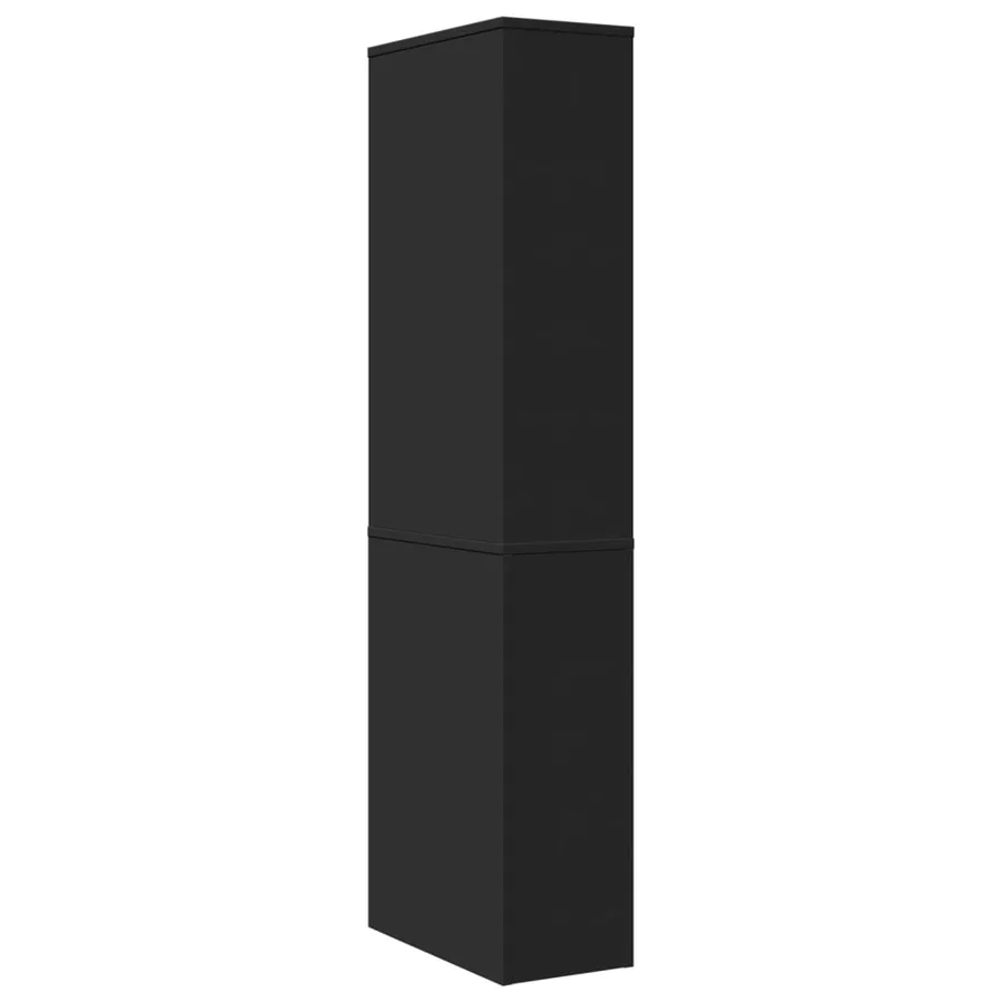 Armoire de salle de bain étroite avec roulettes noir - 6