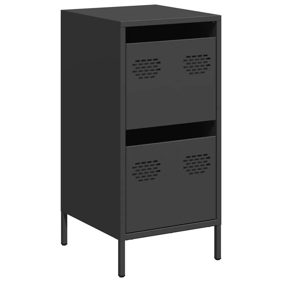 Buffet noir 35x39x73,5 cm acier laminé à froid - 2