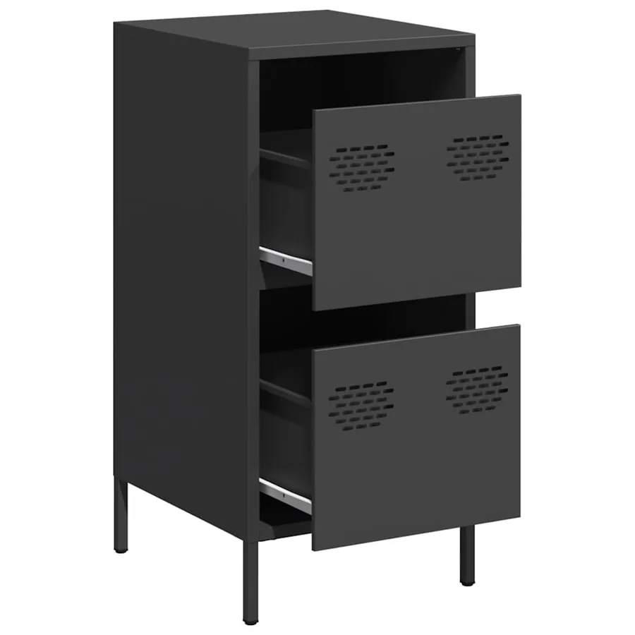 Buffet noir 35x39x73,5 cm acier laminé à froid - 4