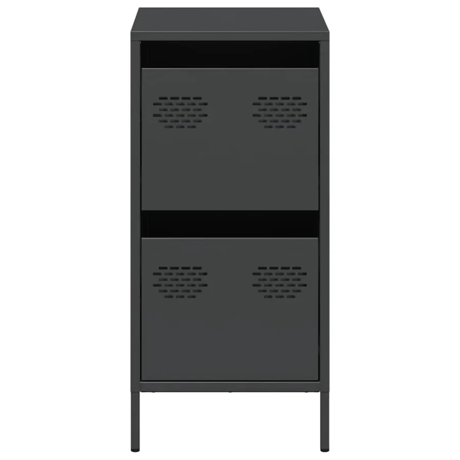 Buffet noir 35x39x73,5 cm acier laminé à froid - 5