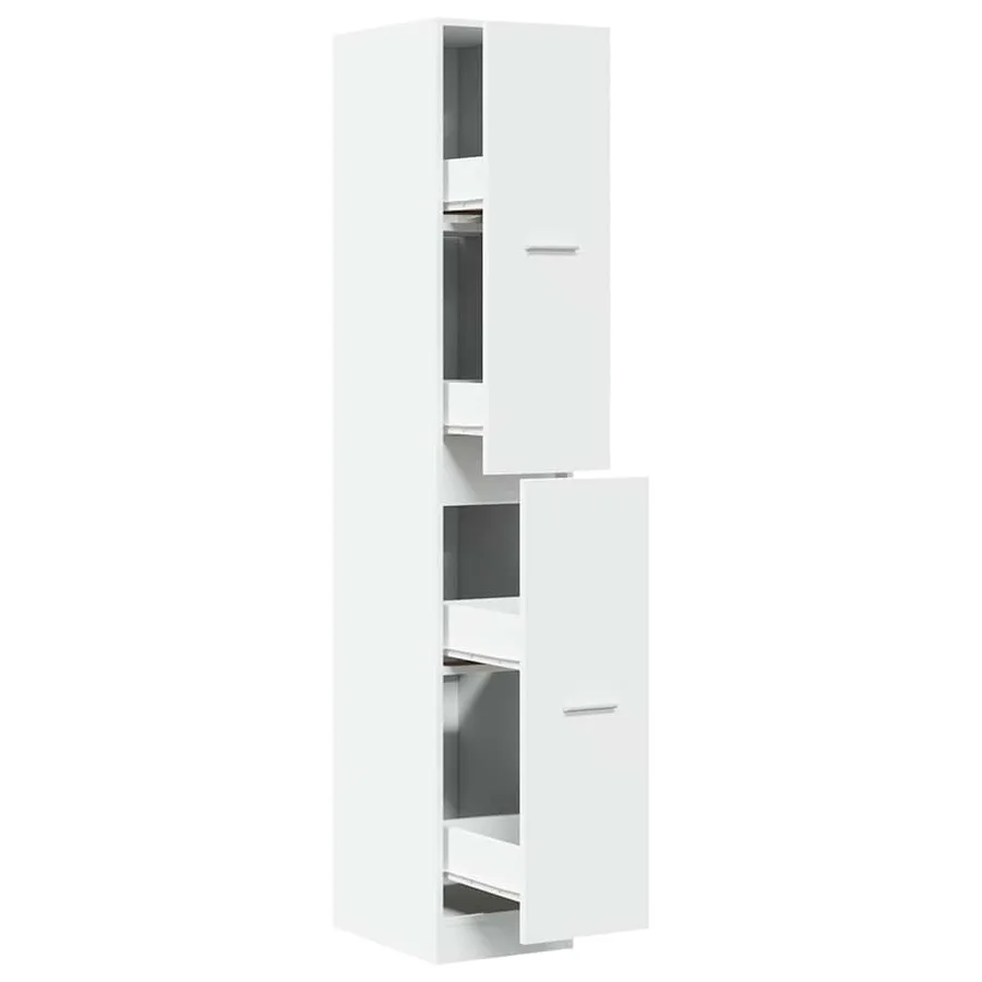 Armoire d'apothicaire blanche 30 x 41 x 174,5 cm Bois d'ingénierie - 2