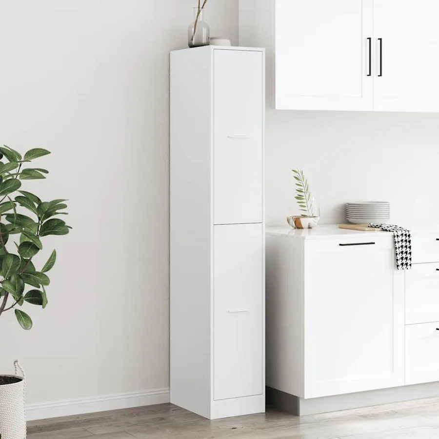 Armoire d'apothicaire blanche 30 x 41 x 174,5 cm Bois d'ingénierie - 3