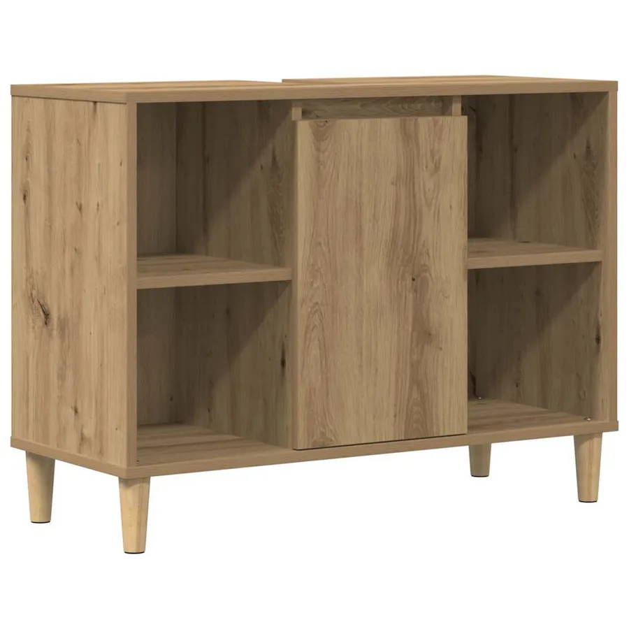 Armoire de salle de bain chêne artisanal bois d'ingénierie - 2