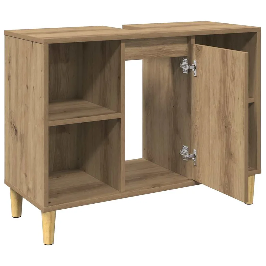 Armoire de salle de bain chêne artisanal bois d'ingénierie - 6