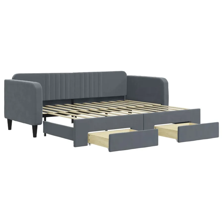 Lit de jour avec gigogne et tiroirs sans matelas 90x200 cm - 2
