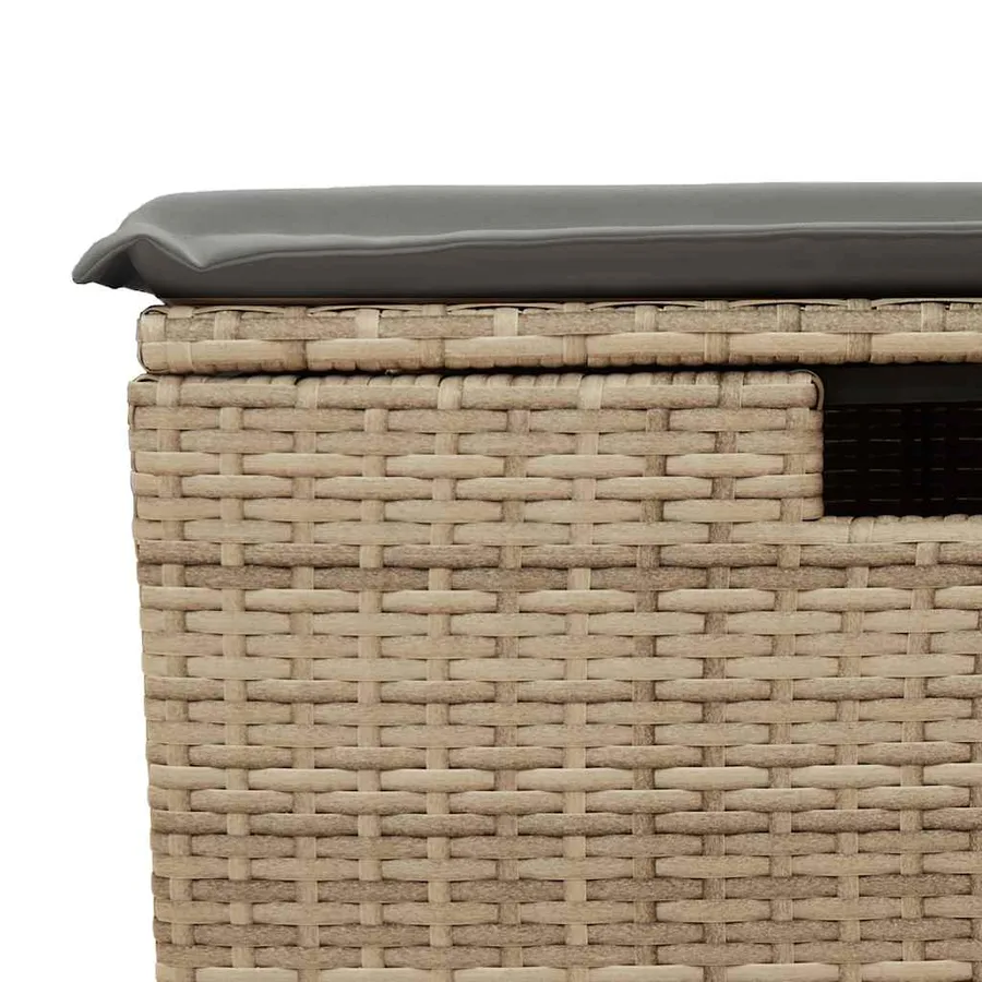 Salon de jardin avec coussins 8 pcs beige résine tressée - 12