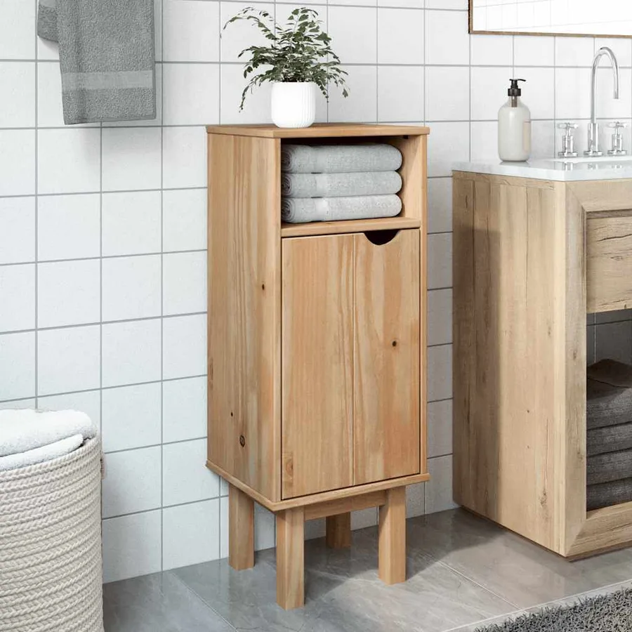 Armoire de salle de bain "OTTA" 35x30x90 cm bois massif de pin - 3