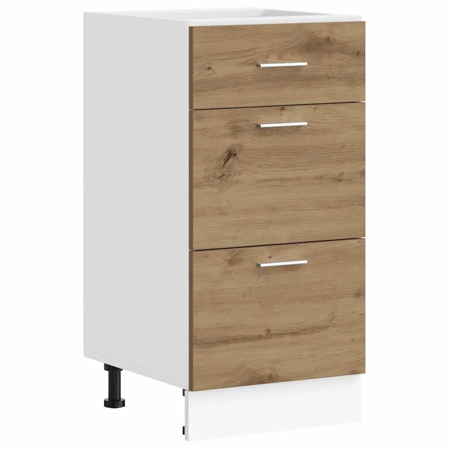 Meuble bas "Lyon" Chêne artisanal 40 x 46 x 81,5 cm Bois d'ingénierie - 2