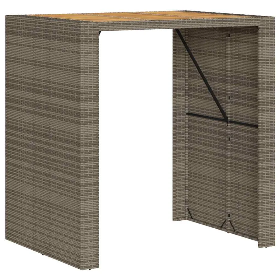 Ensemble de bar de jardin 5 pcs sans coussins gris poly rotin - 5
