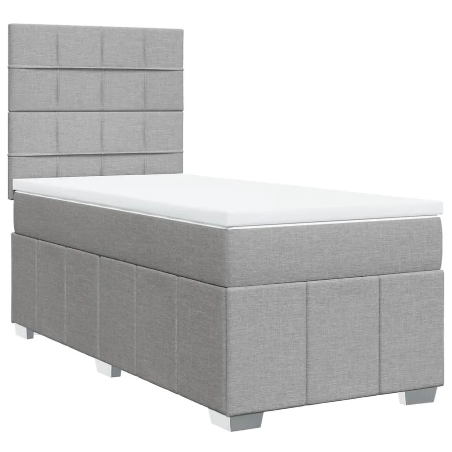 Sommier à lattes de lit avec matelas Gris clair 90x200 cm Tissu - 2