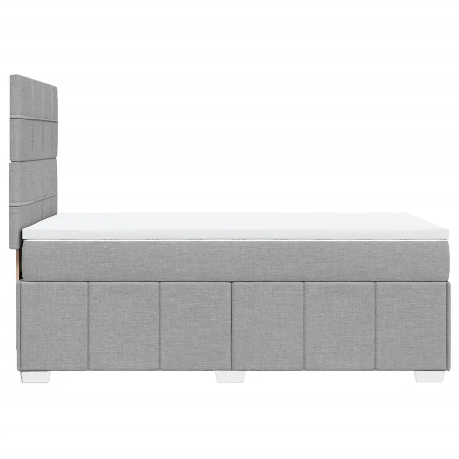 Sommier à lattes de lit avec matelas Gris clair 90x200 cm Tissu - 5