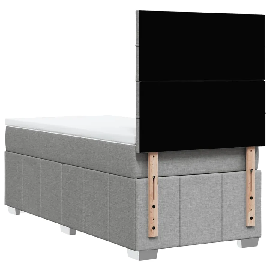 Sommier à lattes de lit avec matelas Gris clair 90x200 cm Tissu - 6