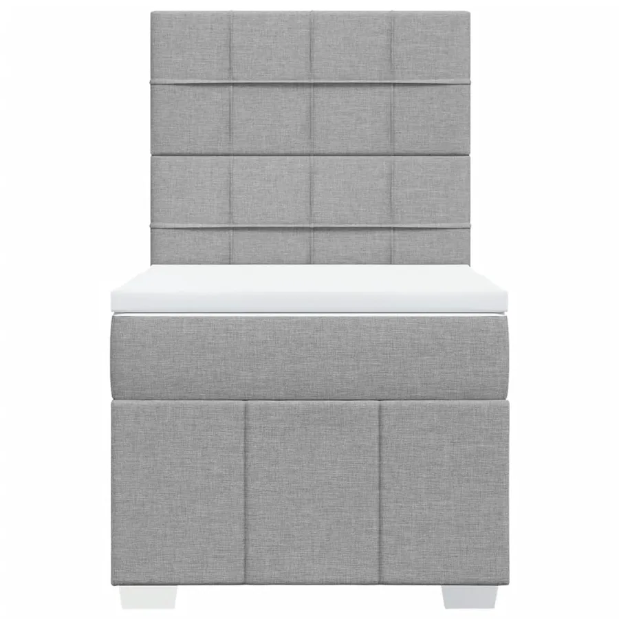 Sommier à lattes de lit avec matelas Gris clair 90x200 cm Tissu - 6