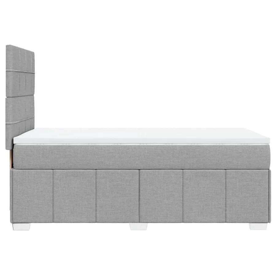 Sommier à lattes de lit avec matelas Gris clair 90x200 cm Tissu - 7