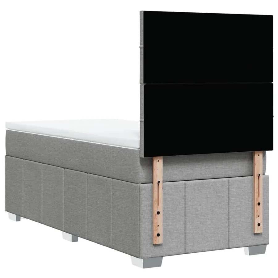 Sommier à lattes de lit avec matelas Gris clair 90x200 cm Tissu - 8
