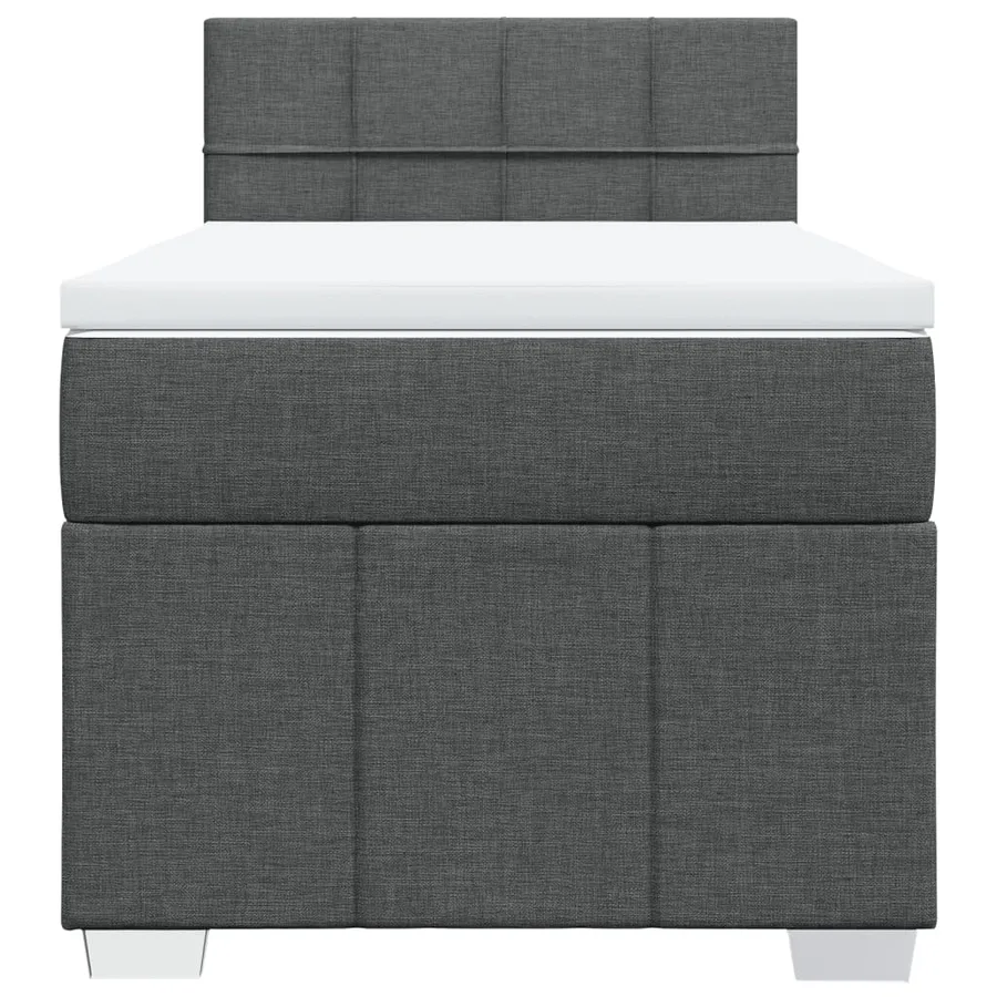 Sommier à lattes de lit avec matelas Gris foncé 90x200 cm Tissu - 6