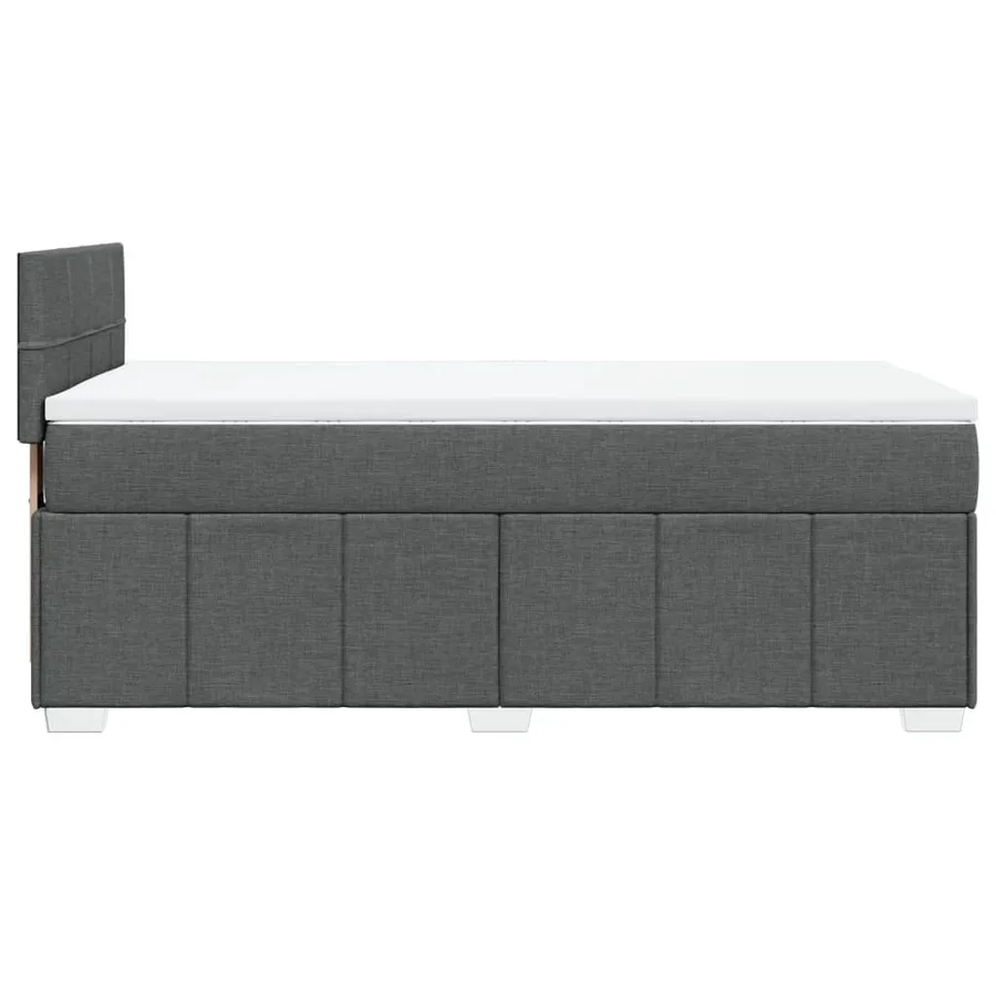Sommier à lattes de lit avec matelas Gris foncé 90x200 cm Tissu - 7
