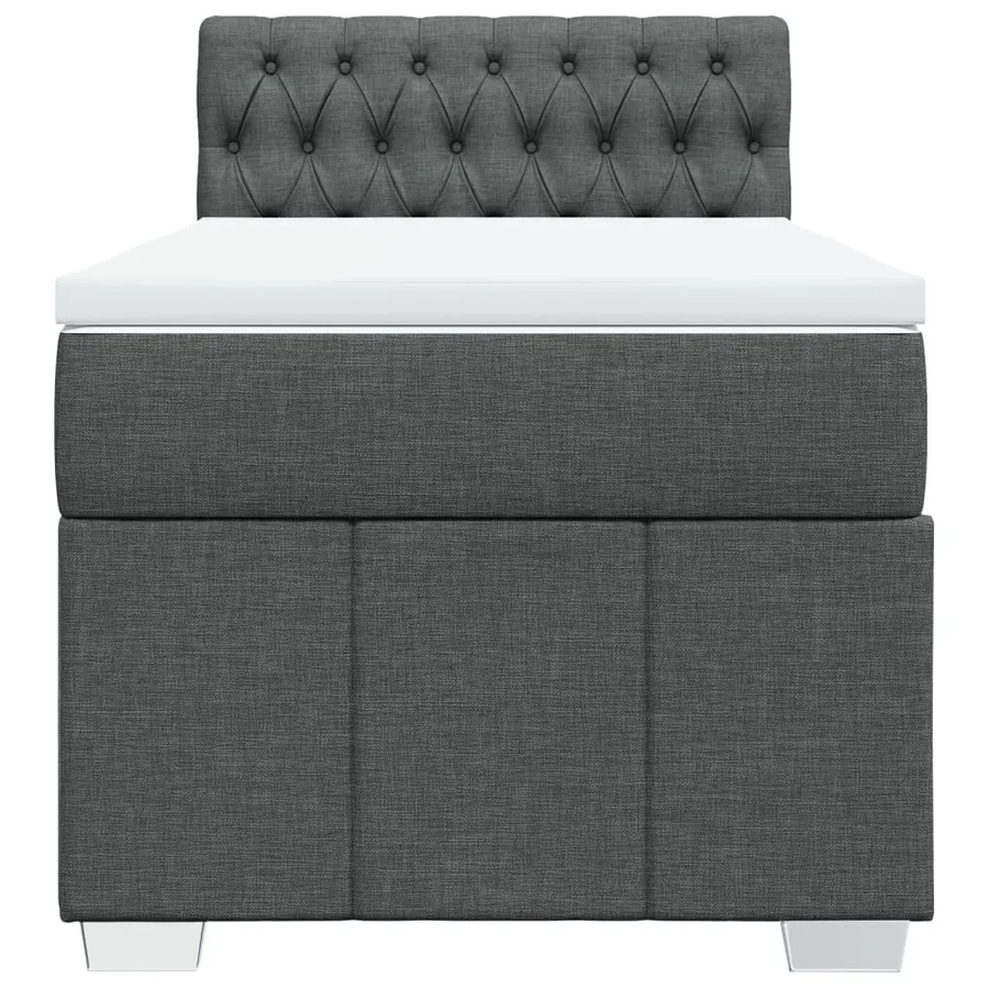 Sommier à lattes de lit avec matelas Gris foncé 90x200 cm Tissu - 6