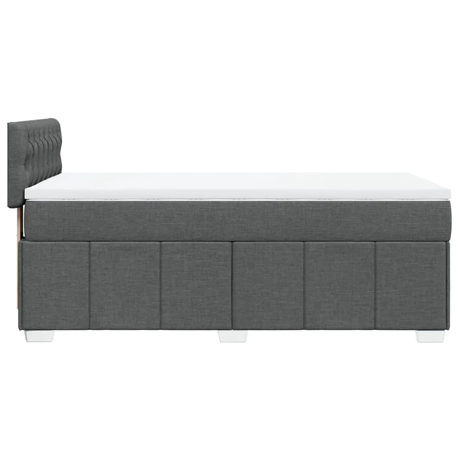 Sommier à lattes de lit avec matelas Gris foncé 90x200 cm Tissu - 7
