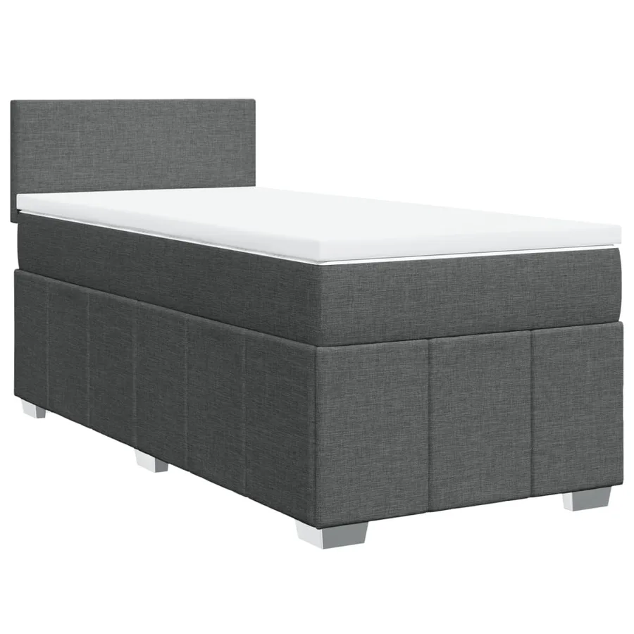 Sommier à lattes de lit avec matelas Gris foncé 100x200cm Tissu - 3