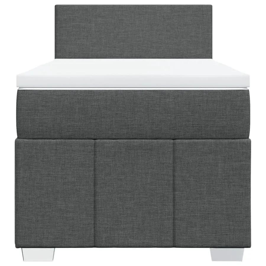 Sommier à lattes de lit avec matelas Gris foncé 100x200cm Tissu - 6