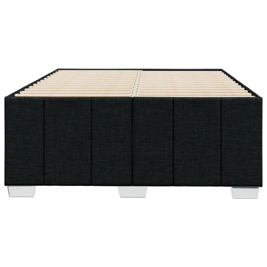 Cadre de lit sans matelas noir 120x190 cm tissu - 4