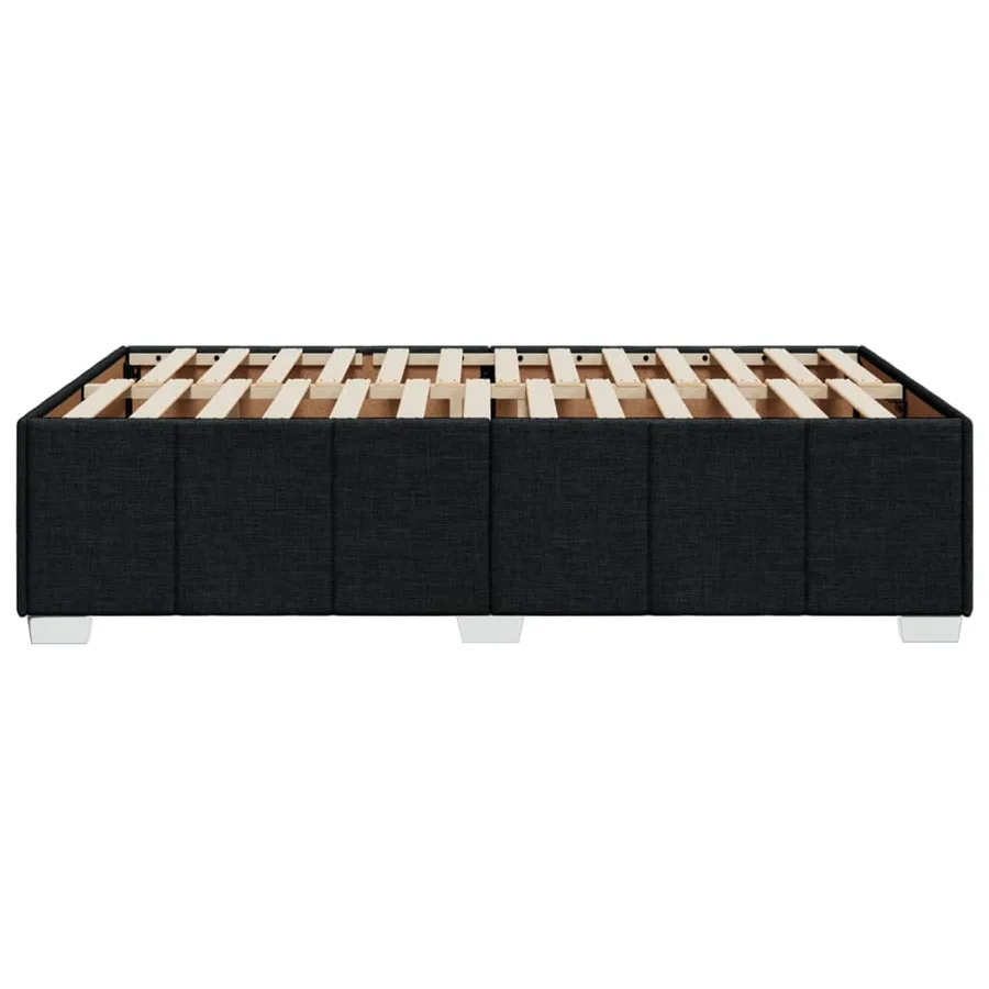 Cadre de lit sans matelas noir 120x190 cm tissu - 5