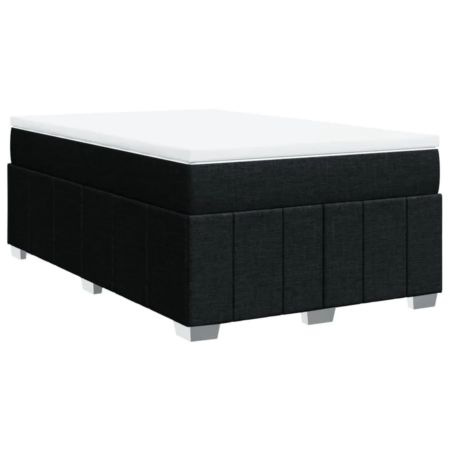 Sommier à lattes de lit avec matelas noir 120x190 cm tissu - 2