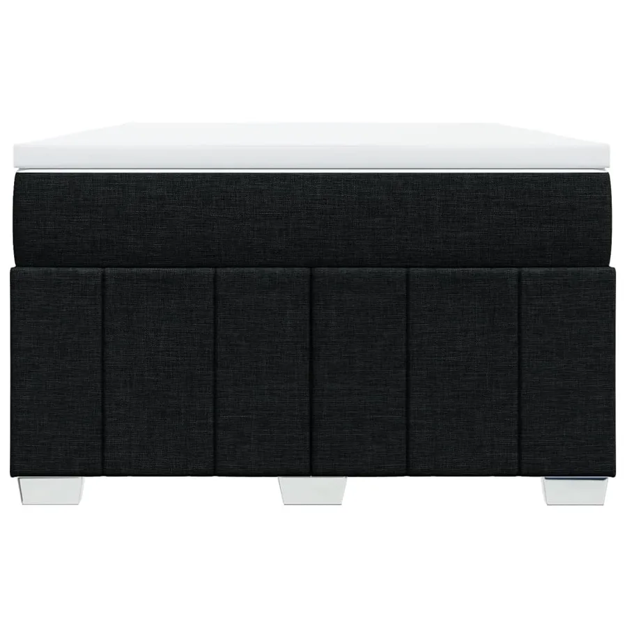 Sommier à lattes de lit avec matelas noir 120x190 cm tissu - 4