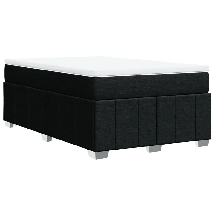 Sommier à lattes de lit avec matelas noir 120x190 cm tissu - 9