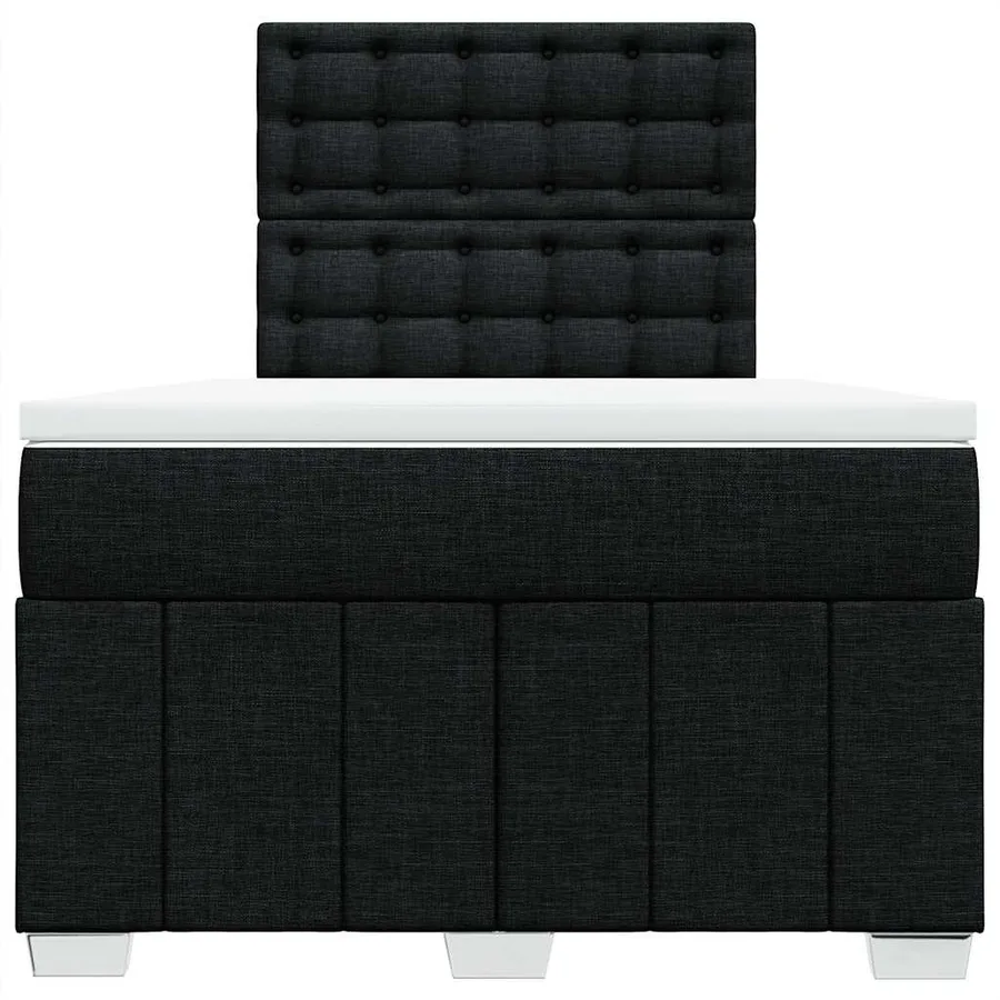 Sommier à lattes de lit avec matelas noir 120x190 cm tissu - 6