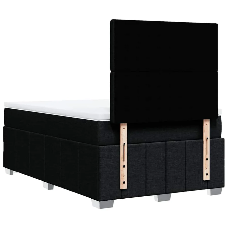 Sommier à lattes de lit avec matelas noir 120x190 cm tissu - 8