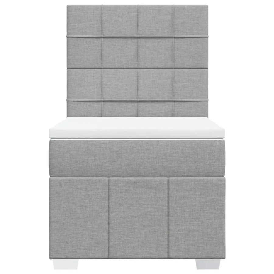 Sommier à lattes de lit avec matelas Gris clair 100x200cm Tissu - 6