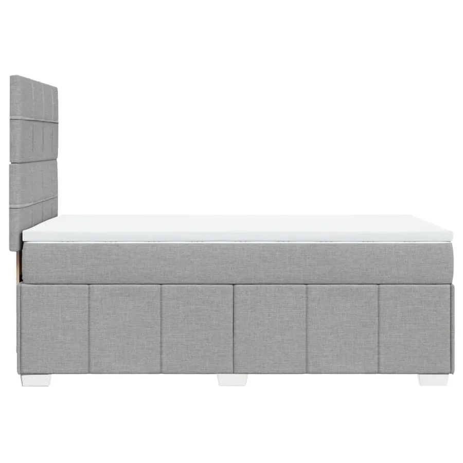 Sommier à lattes de lit avec matelas Gris clair 100x200cm Tissu - 7