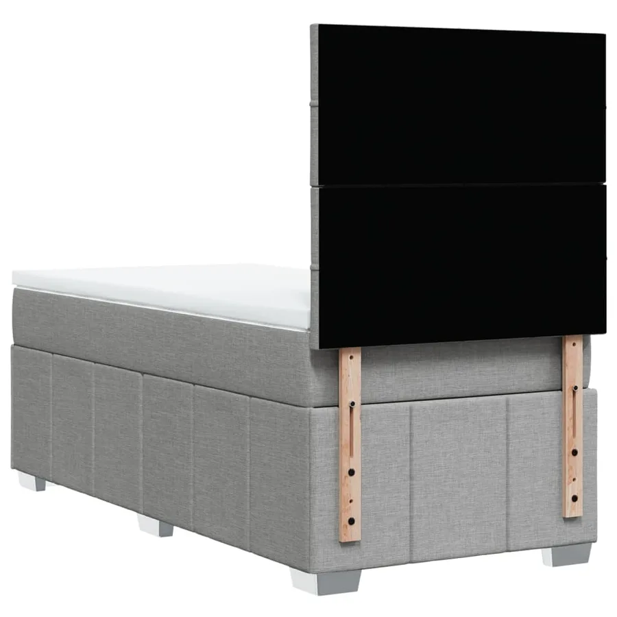 Sommier à lattes de lit avec matelas Gris clair 100x200cm Tissu - 8