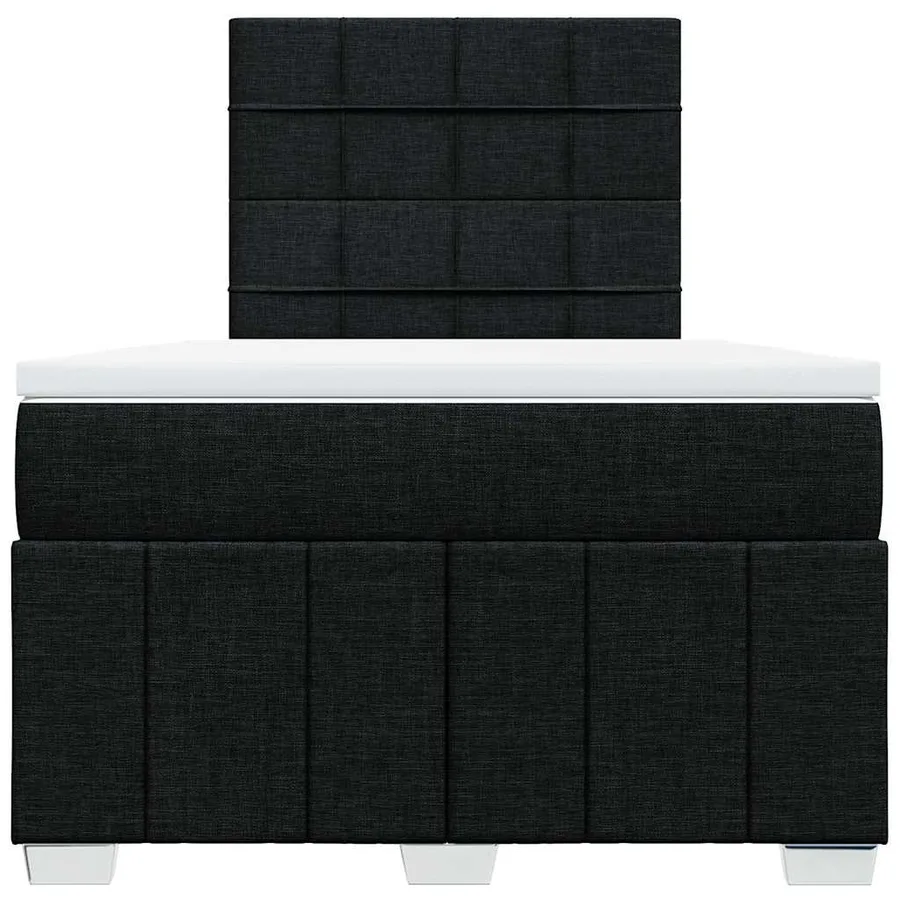 Sommier à lattes de lit avec matelas noir 120x190 cm tissu - 6