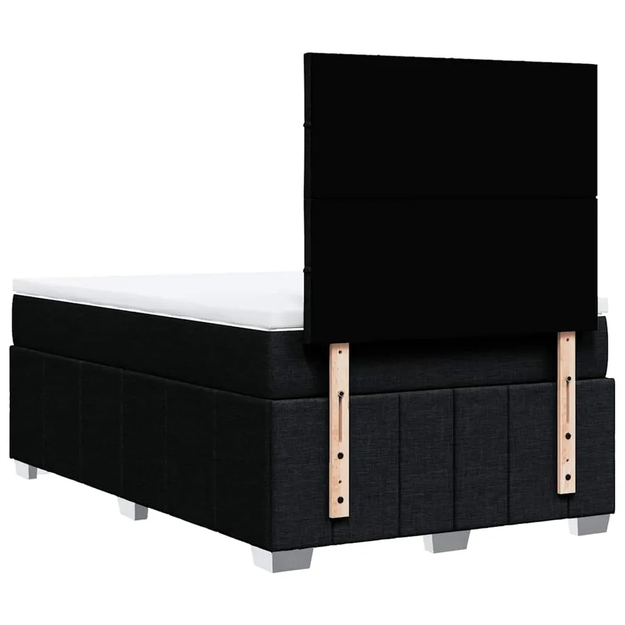 Sommier à lattes de lit avec matelas noir 120x190 cm tissu - 8