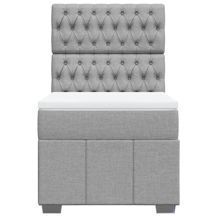 Sommier à lattes de lit et matelas Gris clair 90x190 cm Tissu - 6