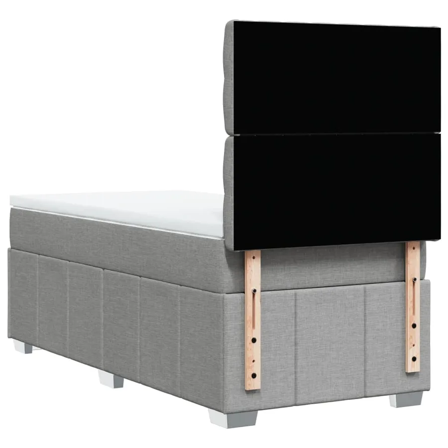 Sommier à lattes de lit et matelas Gris clair 90x190 cm Tissu - 8
