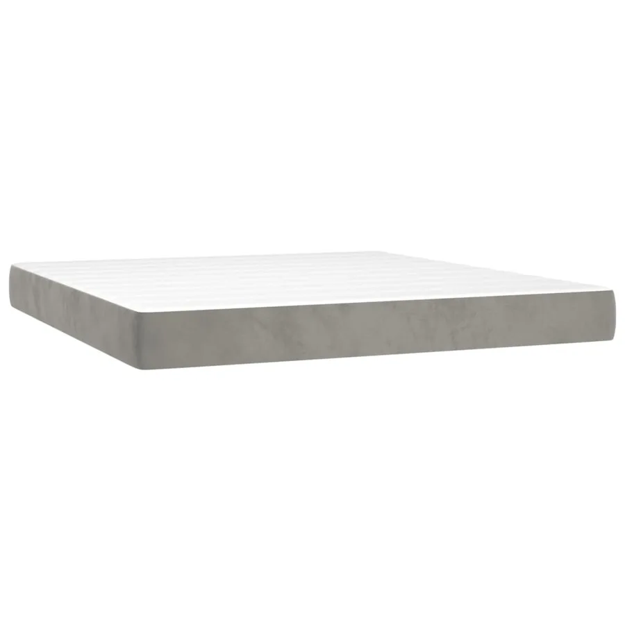 Sommier à lattes de lit matelas et LED Gris clair 180x200 cm - 6