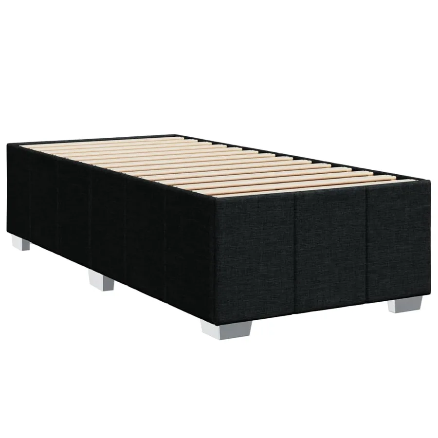 Sommier à lattes de lit avec matelas Noir 100x200 cm Tissu - 8