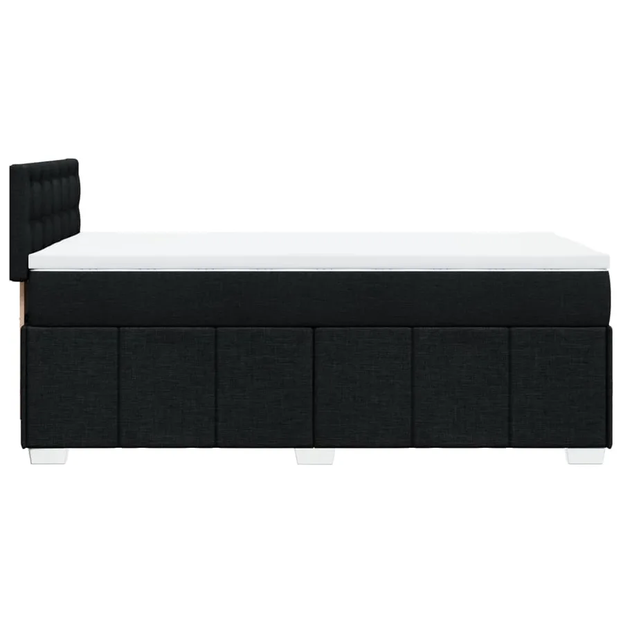 Sommier à lattes de lit avec matelas Noir 100x200 cm Tissu - 5