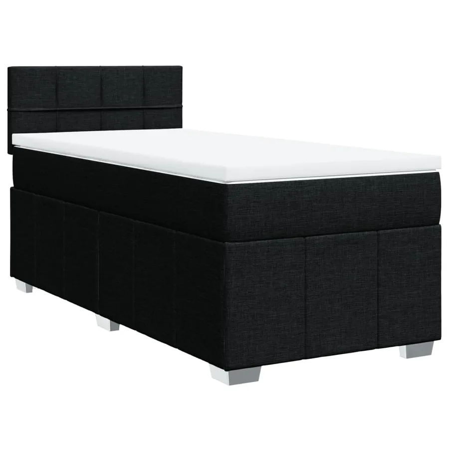 Sommier à lattes de lit avec matelas Noir 90x190 cm Tissu - 3