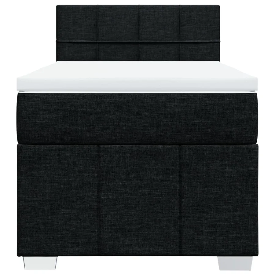 Sommier à lattes de lit avec matelas Noir 90x190 cm Tissu - 6
